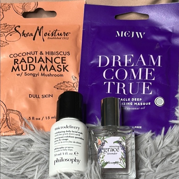 IPSY & Philosophy Bundle: Elegant Lace Ipsy Pouch PHILOSOPHY Face Wash & Spray + - Picture 5 of 8
